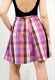 VINTAGE CHECKERED SKIRT IN MULTI BUTTON DOWN SUMMER