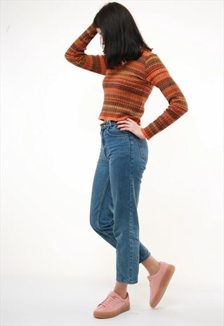 90S VINTAGE STRIPED CROP TOP JUMPER 304