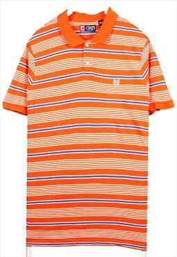 Vintage 90's Chaps Polo Shirt Striped Short Sleeve Button Up