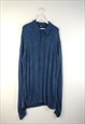 VINTAGE DOCKERS JUMPER COLLAR V NECK IN BLUE XL