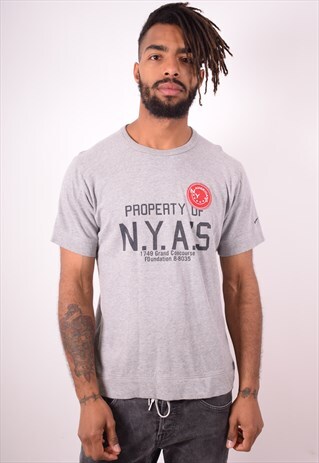 NIKE MENS VINTAGE T-SHIRT TOP MEDIUM GREY 90S