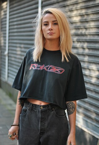 VINTAGE 90S REEBOK BIG LOGO CROPPED TSHIRT