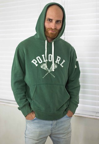 VINTAGE POLO RALPH LAUREN HOODIE SWEATSHIRT LOGO 90S S 24.4