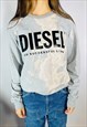 VINTAGE SIZE L DIESEL TYE DIE SWEATSHIRT IN GREY