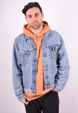 LEE MENS VINTAGE DENIM JACKET XL BLUE 90'S