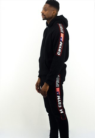 FULL BLACK TRACKSUIT WITH CBYM TAPPER TO THE SIDE
