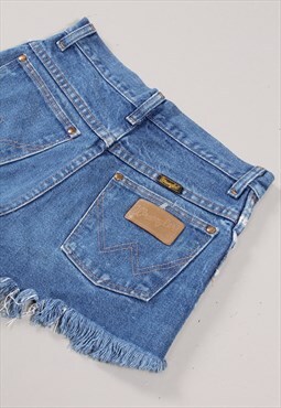 Vintage Wrangler Denim Shorts in Blue Jean Cut Offs UK 14