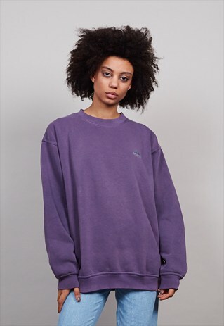 SUPER OVERSIZED PURPLE 90'S VINTAGE ADIDAS SWEATER