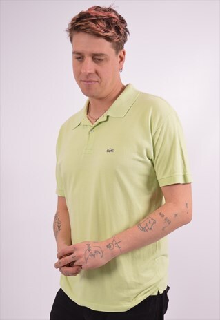LACOSTE MENS VINTAGE POLO SHIRT XL GREEN 90S