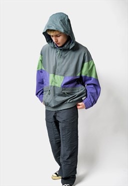 90s windbreaker hooded jacket for men windproof light coat