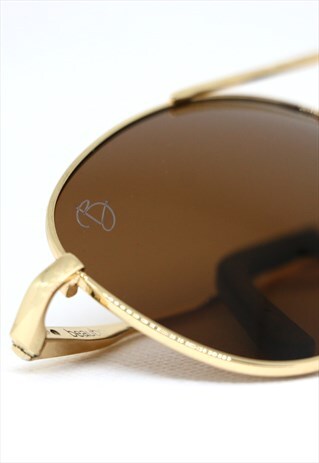 GOLD AND BROWN AVIATORS