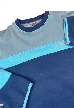 Vintage 90s Suzuki Blue sweatshirt Embroidered 
