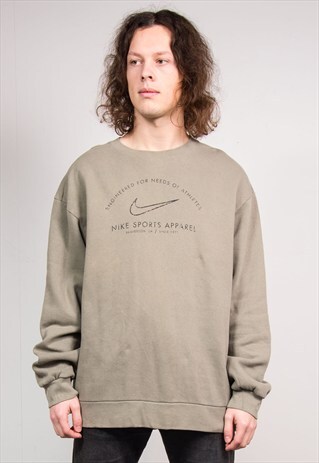90'S VINTAGE NIKE KHAKI GREEN SWEATER JUMPER