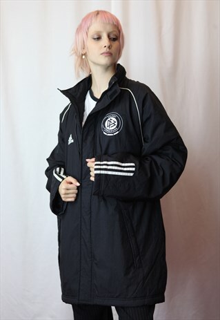 Y2K ADIDAS PUFFER JACKET IN BLACK