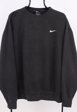 Mens vintage nike Embroidered black small logo Sweatshirt 