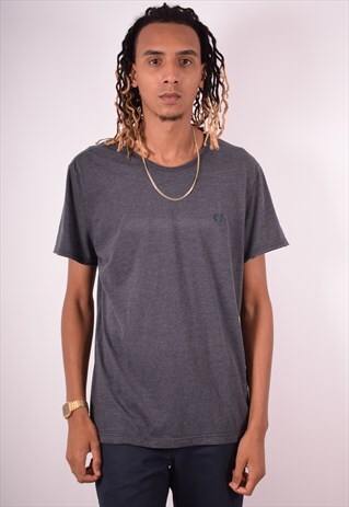 FRED PERRY MENS VINTAGE T-SHIRT TOP 2XL GREY 90S
