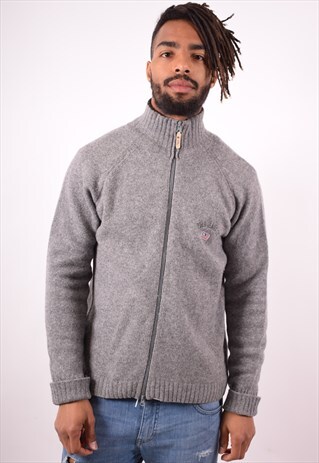POLO RALPH LAUREN MENS VINTAGE CARDIGAN SWEATER MEDIUM GREY