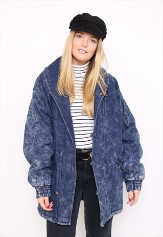 VINTAGE 80S BLUE ACID WASH DENIM JACKET