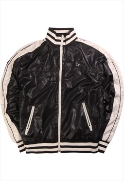 Vintage 90's Op Puffer Jacket Reversible Full Zip Up Black,