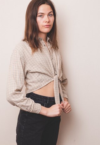 PLAID BEIGE FARMER TIE SHIRT