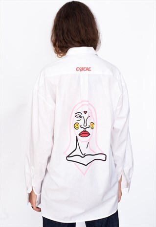 REWORKED SMILEY RENAISSANCE BUTTON-UP SHIRT BY ESTERE