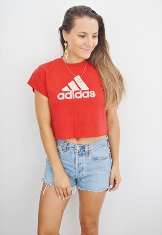 90S ADIDAS VINTAGE CROP TOP/T-SHIRT