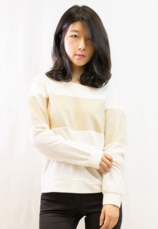 GOLD PRINT CREAM SWEATSHIRT TOP