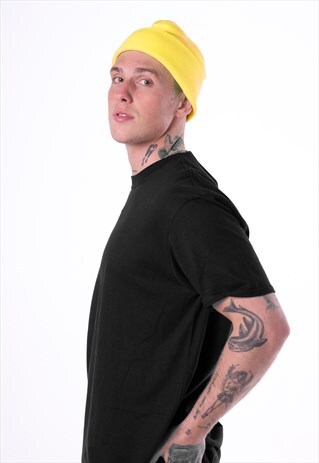 ESSENTIAL CUFFED BEANIE HAT - DAISY YELLOW
