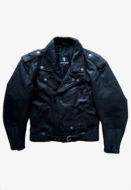 Vintage 90s Women's Dainese Black Leather Biker Jacket