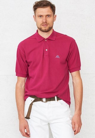 90S VINTAGE PINK KAPPA SHORT SLEEVE POLO SHIRT