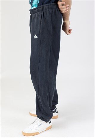 VINTAGE 90S ADIDAS BLACK TRACKSUIT BOTTOMS
