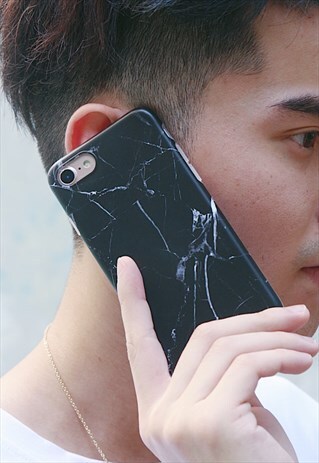 MARBLE PHONE CASE IN BLACK IPHONE