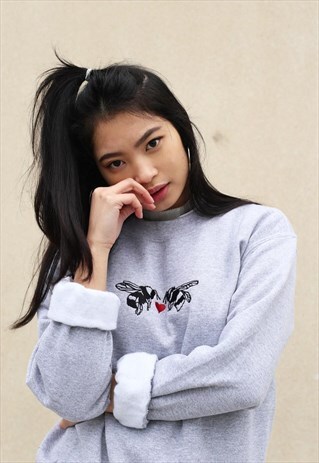 EMBROIDERED 'MEANT TO BEE' SWEATER