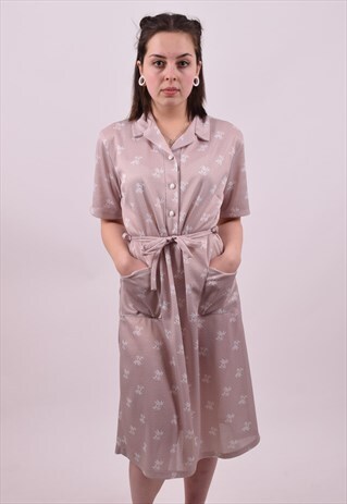 VINTAGE 70'S DOES 40'S GRANNY DAY DRESS SIZE 10 12 14