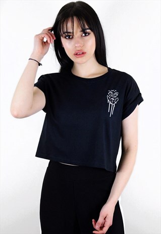 BLACK GREASY NUN ORIGINAL CROP TOP