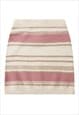 PREPPY STRIPED MIDI SKIRT CLASSY FLUFFY BARBIE BOTTOMS CREAM