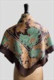 LIBERTY OF LONDON BROWN GREEN FLORAL VINTAGE LADIES SCARF