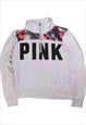 Vintage 90's Pink Sweatshirt Pink Quarter Zip