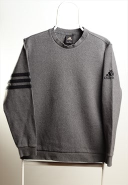 Vintage Adidas Embroidery Logo Sweatshirt Grey