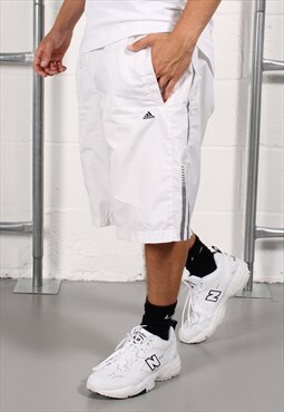 Vintage Adidas Shorts in White Lounge Gym Sportswear Medium