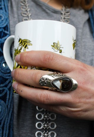 ADJUSTABLE WHITE MORANO GLAS RING