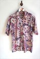 VINTAGE 90S CLASSIC BUTTONS DOWN CRAZY PATTERN SHIRT 