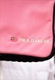 VINTAGE POLO JEANS CO EMBROIDERED SPELLOUT CLUTCH BAG, PINK