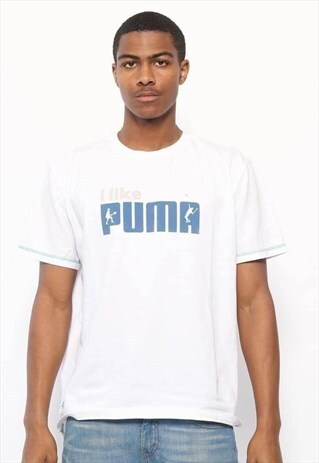 VINTAGE PUMA LOGO T-SHIRT WHITE