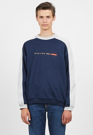 VINTAGE NAVY NIKE CREW NECK PULLOVER SWEATSHIRT