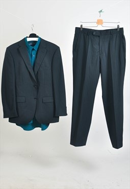 Vintage 00s black striped suit 