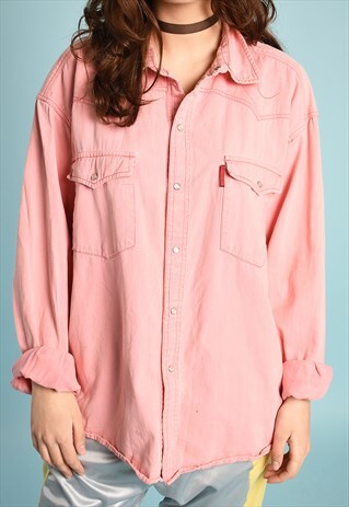 90'S RETRO DENIM OVERSIZED NORMCORE SHIRT TOP