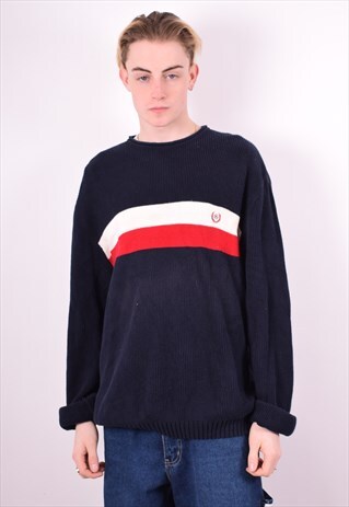 CHAPS RALPH LAUREN MENS VINTAGE JUMPER SWEATER XL NAVY 90'S