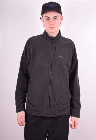 REEBOK MENS VINTAGE FLEECE JACKET MEDIUM BLACK 90'S