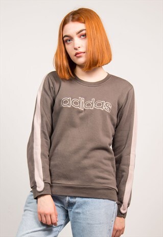 90'S VINTAGE BROWN ADIDAS SWEATER SWEATSHIRT
